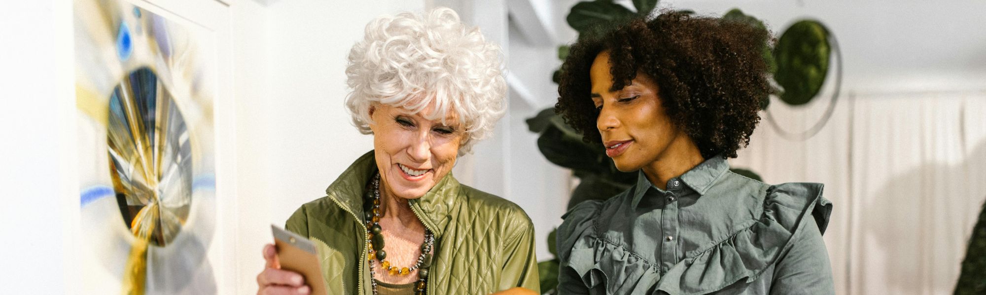 Image of an older and younger woman for financial planning